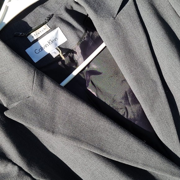 Calvin Klein Jackets & Blazers - Calvin Klein Gray Fitted Blazer with Zip Pockets
